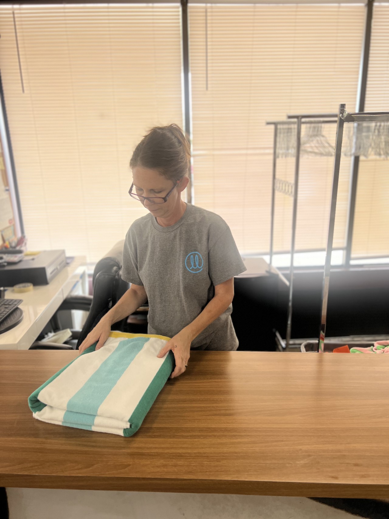 Uniform laundry pickup and delivery service from Hancock Plaza in Colorado Springs